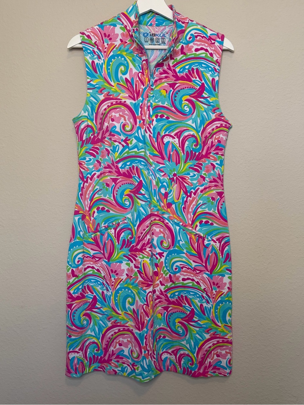 IBKUL Allana Sleeveless Mock neck Tank Dress UPF50+